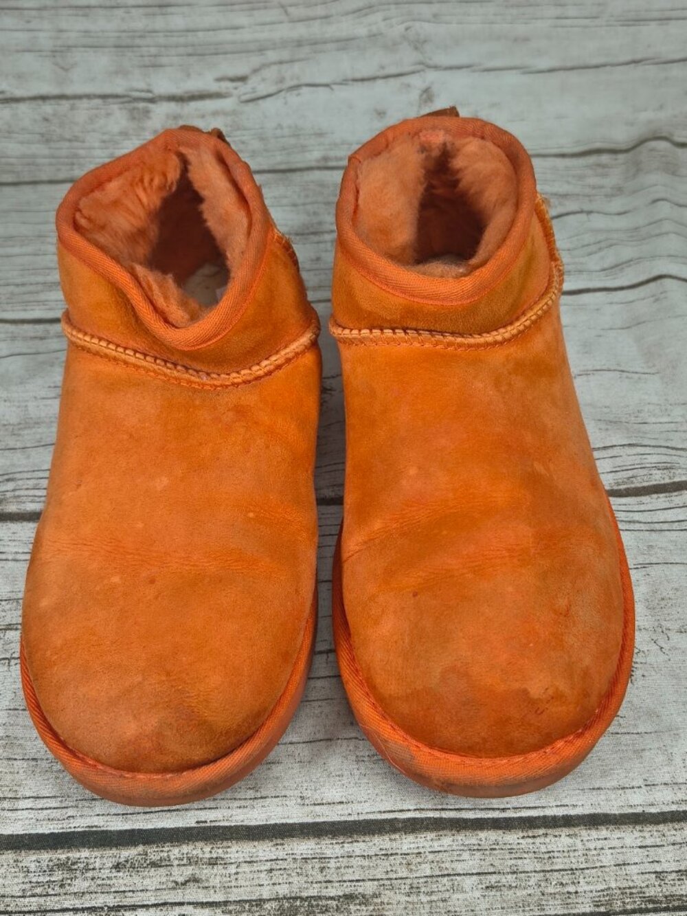 UGG Classic Ultra Mini Ankle Boots Orange Women Size 8
